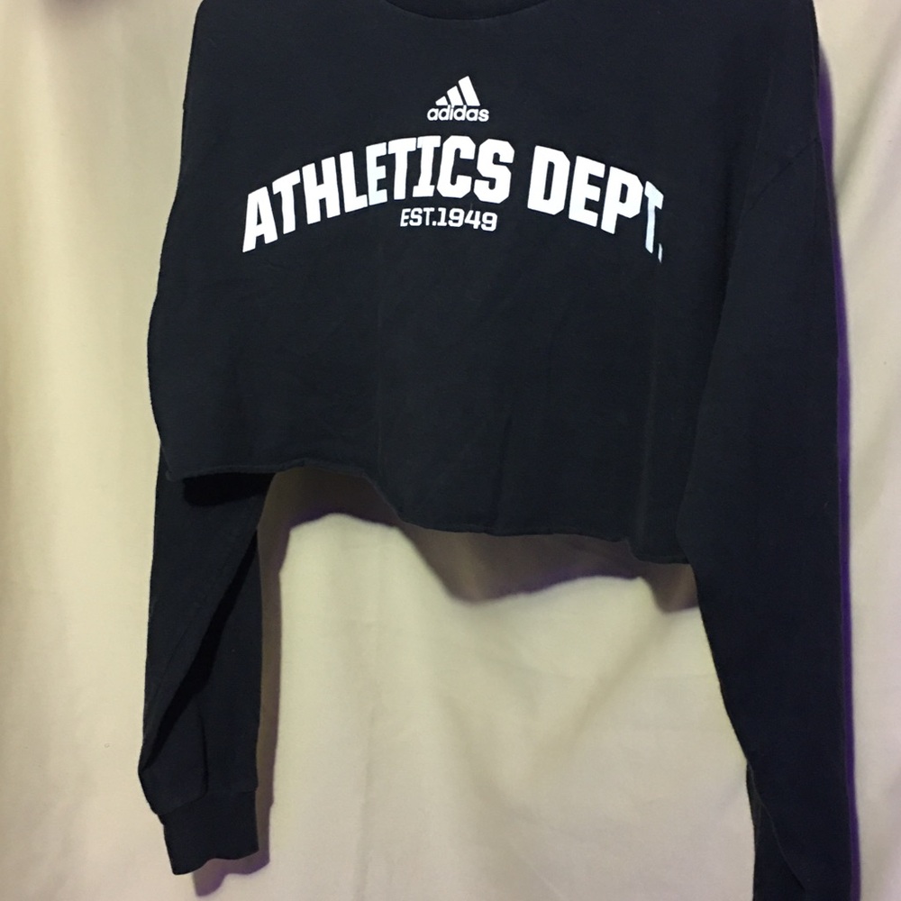 Adidas Black Athletics Dept Cropped Sweatshirt